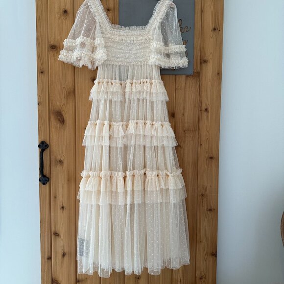 Needle & Thread Cream Ruffled Prom Dress - Picture 11 of 15